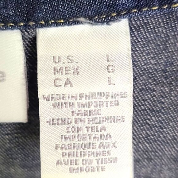 Liz Claiborne Bluejean Jacket, Dark Wash Slightly Distressed Size Large - Picture 9 of 10